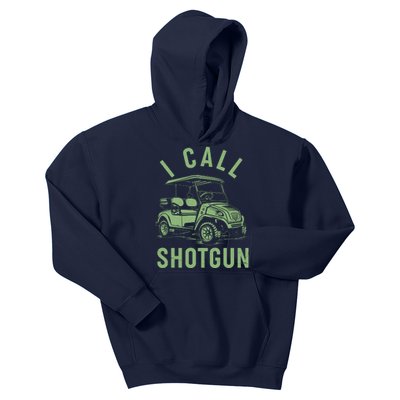 Funny Golfing I Call Shotgun Golf Cart Kids Hoodie