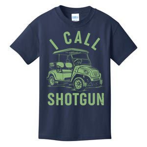 Funny Golfing I Call Shotgun Golf Cart Kids T-Shirt