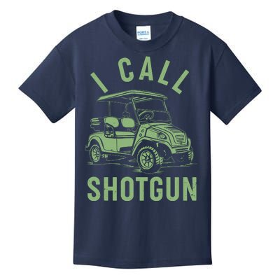 Funny Golfing I Call Shotgun Golf Cart Kids T-Shirt