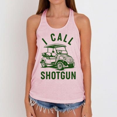 Funny Golfing I Call Shotgun Golf Cart Women's Knotted Racerback Tank