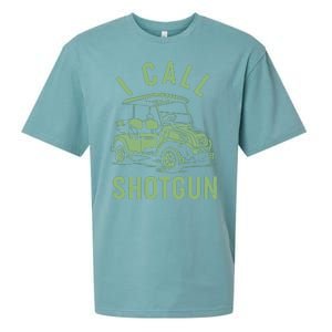 Funny Golfing I Call Shotgun Golf Cart Sueded Cloud Jersey T-Shirt