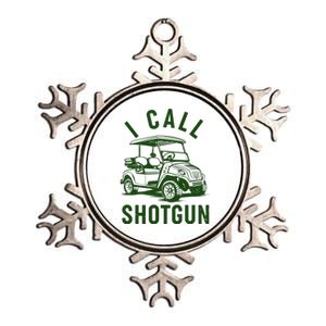 Funny Golfing I Call Shotgun Golf Cart Metallic Star Ornament