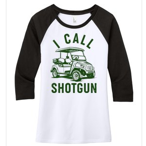 Funny Golfing I Call Shotgun Golf Cart Women's Tri-Blend 3/4-Sleeve Raglan Shirt