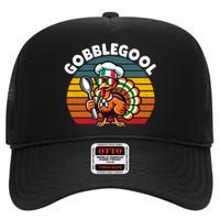 Funny Gobblegool Italian Gobble Turkey Day Fall Thanksgiving Long Sleeve High Crown Mesh Back Trucker Hat