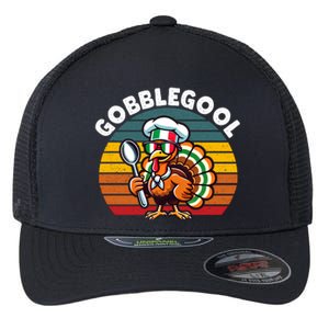 Funny Gobblegool Italian Gobble Turkey Day Fall Thanksgiving Long Sleeve Flexfit Unipanel Trucker Cap