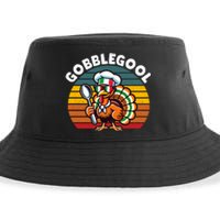 Funny Gobblegool Italian Gobble Turkey Day Fall Thanksgiving Long Sleeve Sustainable Bucket Hat