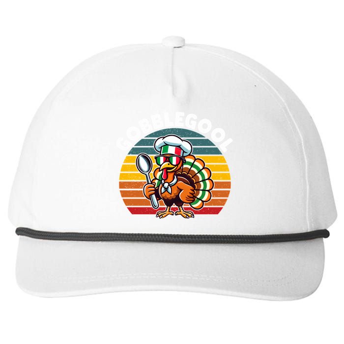 Funny Gobblegool Italian Gobble Turkey Day Fall Thanksgiving Long Sleeve Snapback Five-Panel Rope Hat