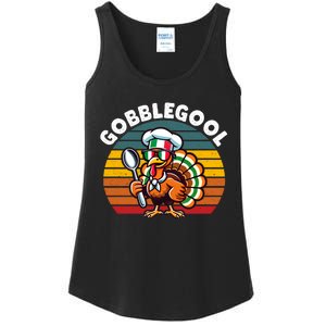 Funny Gobblegool Italian Gobble Turkey Day Fall Thanksgiving Long Sleeve Ladies Essential Tank