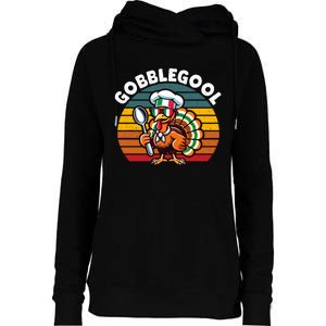 Funny Gobblegool Italian Gobble Turkey Day Fall Thanksgiving Long Sleeve Womens Funnel Neck Pullover Hood