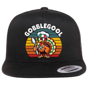 Funny Gobblegool Italian Gobble Turkey Day Fall Thanksgiving Long Sleeve Flat Bill Trucker Hat