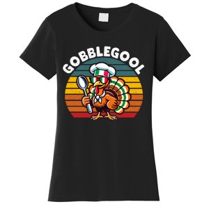 Funny Gobblegool Italian Gobble Turkey Day Fall Thanksgiving Long Sleeve Women's T-Shirt