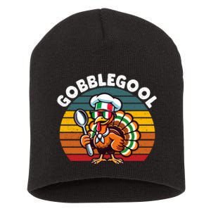 Funny Gobblegool Italian Gobble Turkey Day Fall Thanksgiving Long Sleeve Short Acrylic Beanie