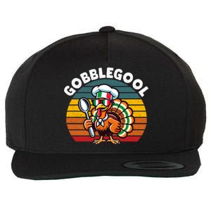 Funny Gobblegool Italian Gobble Turkey Day Fall Thanksgiving Long Sleeve Wool Snapback Cap