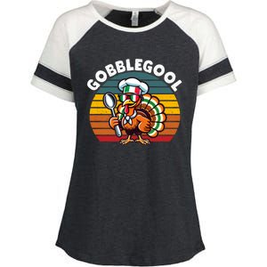 Funny Gobblegool Italian Gobble Turkey Day Fall Thanksgiving Long Sleeve Enza Ladies Jersey Colorblock Tee