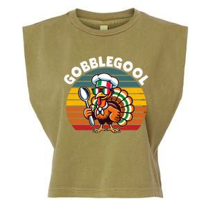 Funny Gobblegool Italian Gobble Turkey Day Fall Thanksgiving Long Sleeve Garment-Dyed Women's Muscle Tee