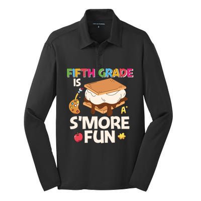 Fifth Grade Is Smore Fun Cute 5Th Grade Gift Silk Touch Performance Long Sleeve Polo