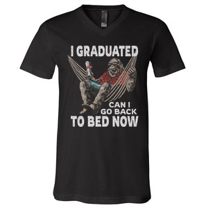 Funny Graduation I Graduated Can I Go Back To Bed Now V-Neck T-Shirt