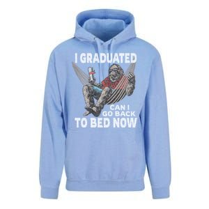 Funny Graduation I Graduated Can I Go Back To Bed Now Unisex Surf Hoodie