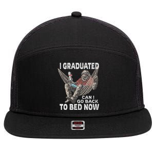 Funny Graduation I Graduated Can I Go Back To Bed Now 7 Panel Mesh Trucker Snapback Hat