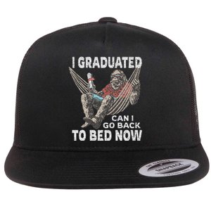 Funny Graduation I Graduated Can I Go Back To Bed Now Flat Bill Trucker Hat