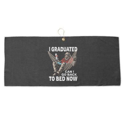 Funny Graduation I Graduated Can I Go Back To Bed Now Large Microfiber Waffle Golf Towel
