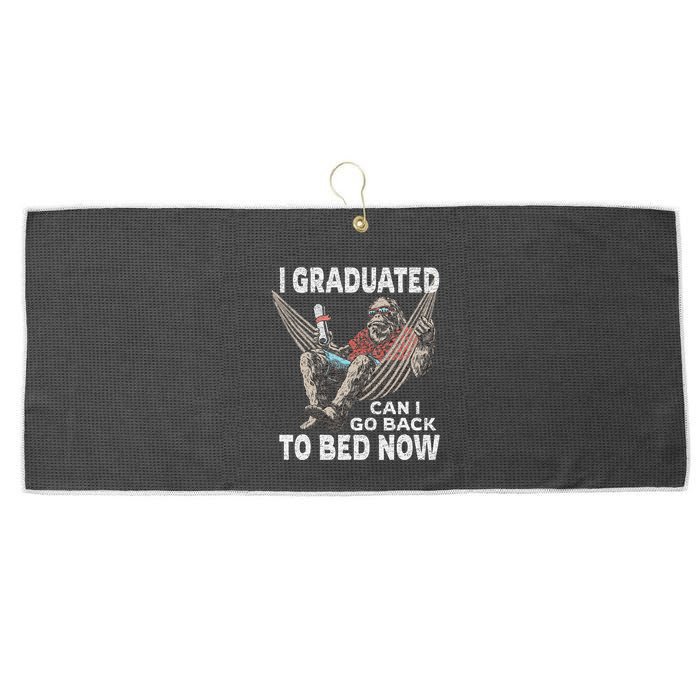 Funny Graduation I Graduated Can I Go Back To Bed Now Large Microfiber Waffle Golf Towel