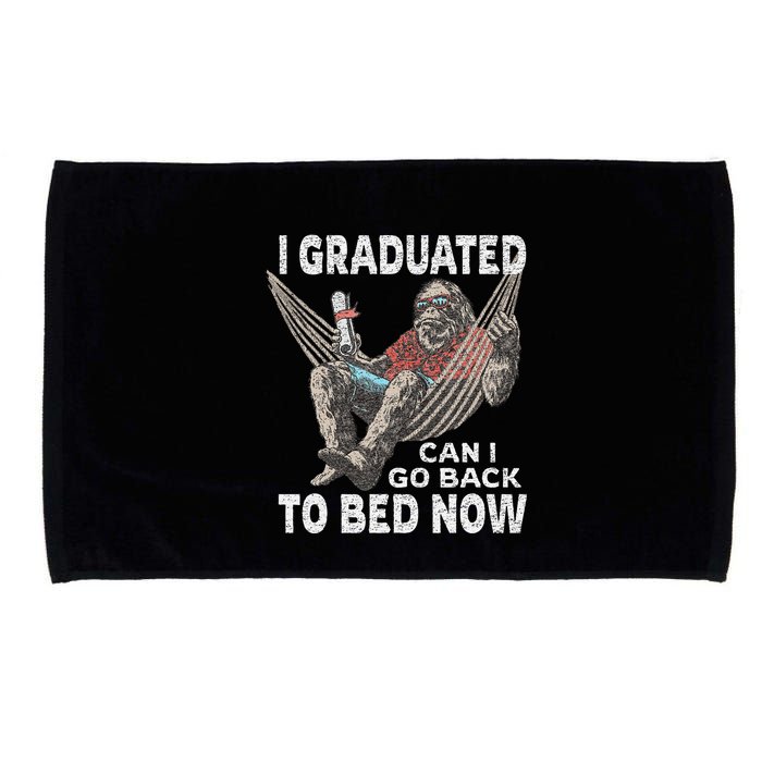 Funny Graduation I Graduated Can I Go Back To Bed Now Microfiber Hand Towel
