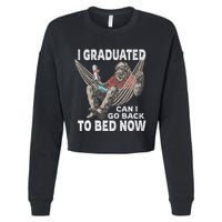 Funny Graduation I Graduated Can I Go Back To Bed Now Cropped Pullover Crew