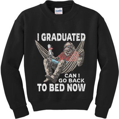 Funny Graduation I Graduated Can I Go Back To Bed Now Kids Sweatshirt