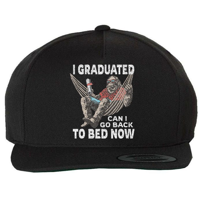 Funny Graduation I Graduated Can I Go Back To Bed Now Wool Snapback Cap