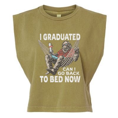 Funny Graduation I Graduated Can I Go Back To Bed Now Garment-Dyed Women's Muscle Tee