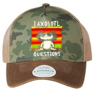 Funny Graphic I Axolotl Questions Legacy Tie Dye Trucker Hat