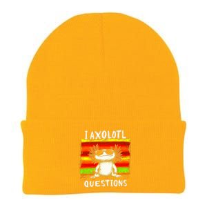 Funny Graphic I Axolotl Questions Knit Cap Winter Beanie