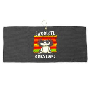 Funny Graphic I Axolotl Questions Large Microfiber Waffle Golf Towel