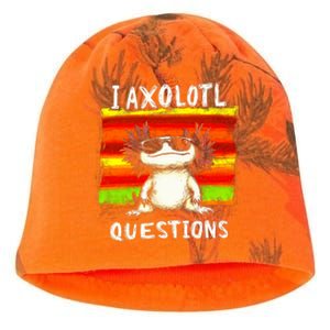 Funny Graphic I Axolotl Questions Kati - Camo Knit Beanie