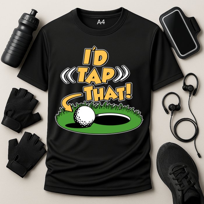 Funny Golfing Id Tap That Cooling Performance Crew T-Shirt