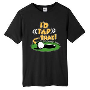 Funny Golfing Id Tap That Tall Fusion ChromaSoft Performance T-Shirt