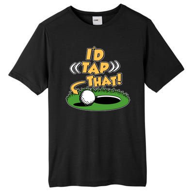 Funny Golfing Id Tap That Tall Fusion ChromaSoft Performance T-Shirt