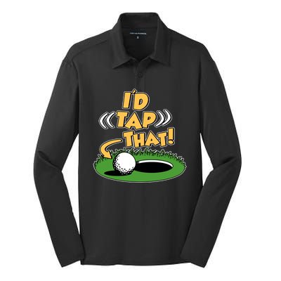 Funny Golfing Id Tap That Silk Touch Performance Long Sleeve Polo