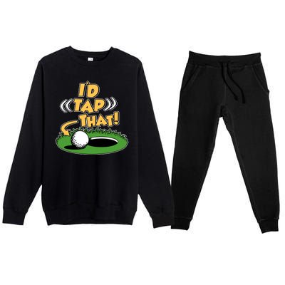 Funny Golfing Id Tap That Premium Crewneck Sweatsuit Set