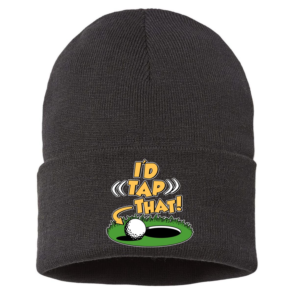 Funny Golfing Id Tap That Sustainable Knit Beanie