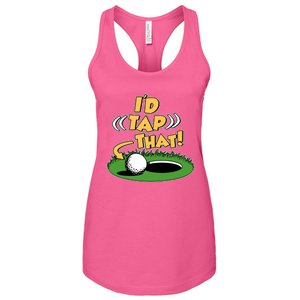 Funny Golfing Id Tap That Women's Racerback Tank