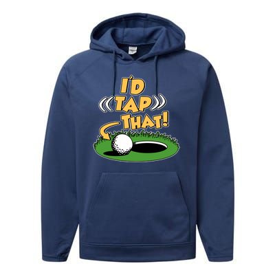 Funny Golfing Id Tap That Performance Fleece Hoodie