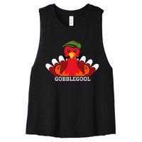 Funny Gobblegool Italian Gobble Turkey Day Fall Thanksgiving Women's Racerback Cropped Tank