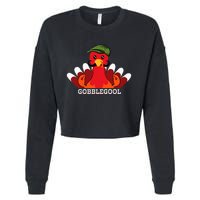 Funny Gobblegool Italian Gobble Turkey Day Fall Thanksgiving Cropped Pullover Crew