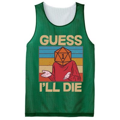 Funny Guess I'll Die Meme DnD Dice Dungeon And Dragons Fan Mesh Reversible Basketball Jersey Tank