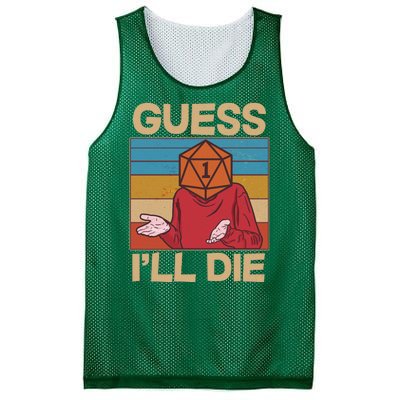 Funny Guess I'll Die Meme DnD Dice Dungeon And Dragons Fan Mesh Reversible Basketball Jersey Tank