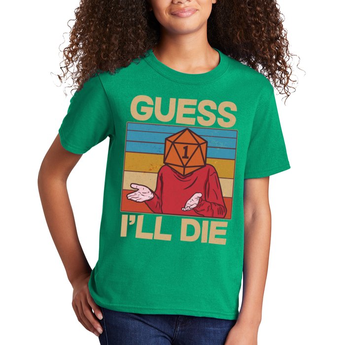 Funny Guess I'll Die Meme DnD Dice Dungeon And Dragons Fan Kids T-Shirt