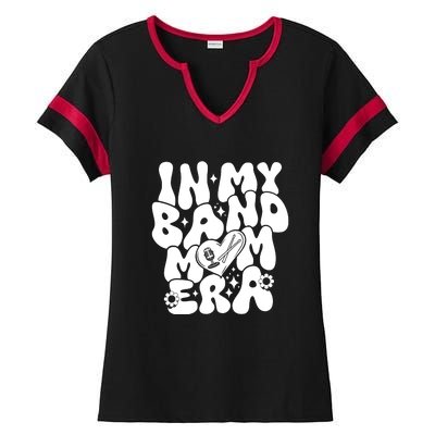 Funny Groovy In My Band Mom Era Trendy Band Mom Gift Ladies Halftime Notch Neck Tee