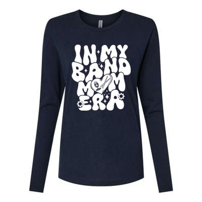 Funny Groovy In My Band Mom Era Trendy Band Mom Gift Womens Cotton Relaxed Long Sleeve T-Shirt